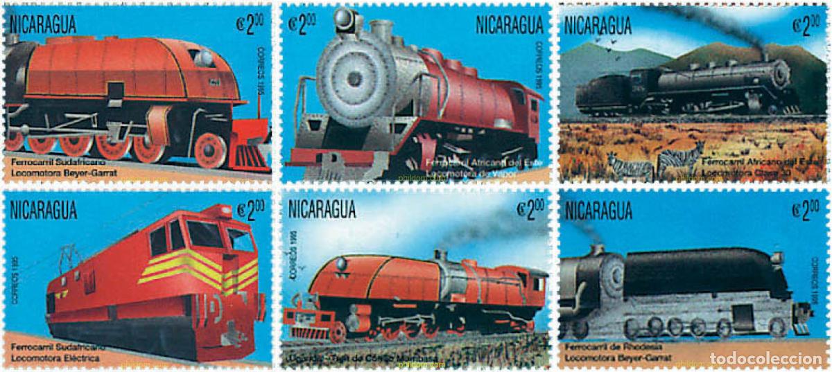 Sellos: 60817 MNH NICARAGUA 1996 LOCOMOTORAS DEL MUNDO