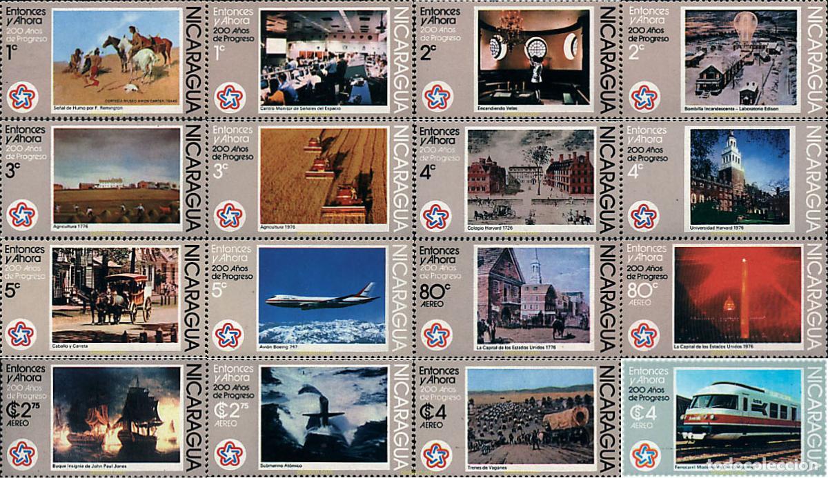 Sellos: 60449 MNH NICARAGUA 1976 BICENTENARIO DE LA INDEPENDENCIA DE LOS ESTADOS UNIDOS