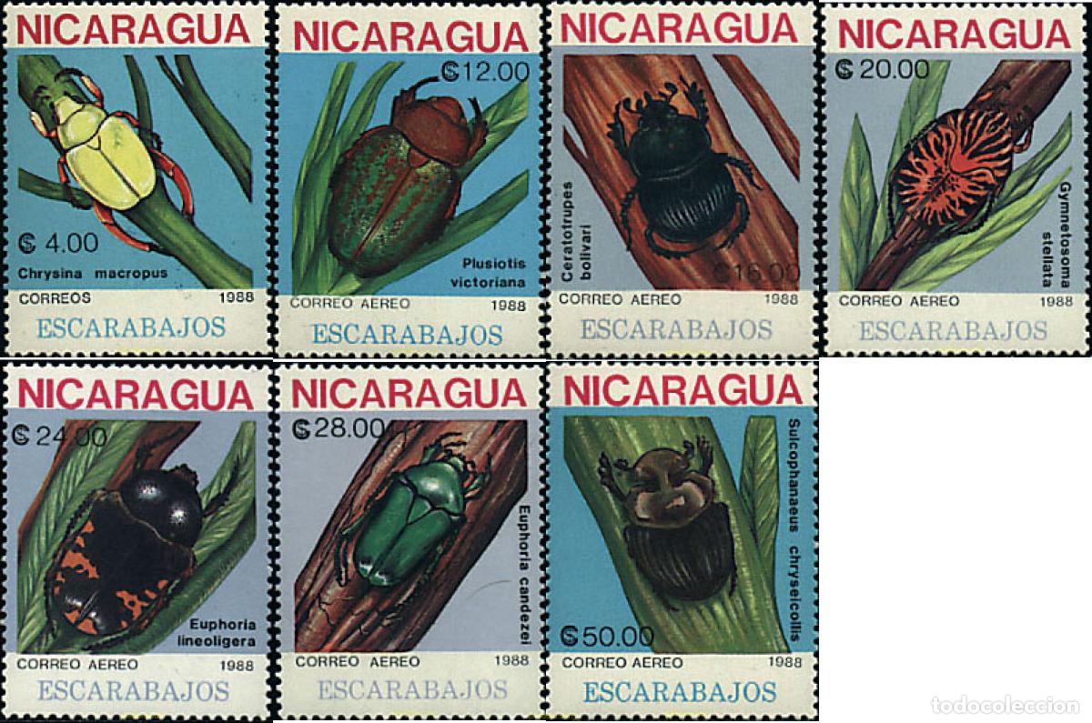 Sellos: 68844 MNH NICARAGUA 1988 INSECTOS