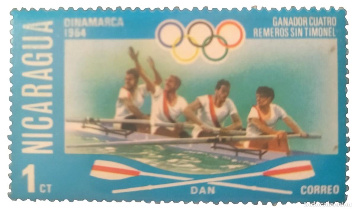 Sellos: NICARAGUA 1976 Juegos Ol&iacute;mpicos. Montr&eacute;al&acute;76. Campeones ol&iacute;mpicos de remo. NUEVO - MNH **