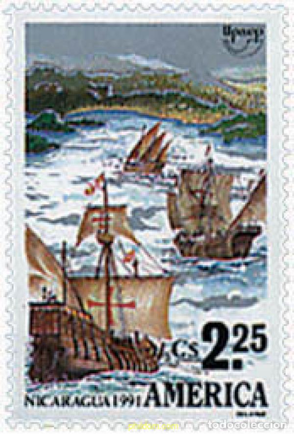 Sellos: 30847 MNH NICARAGUA 1991 AMERICA-UPAEP 1991 - VIAJES DEL DESCUBRIMIENTO