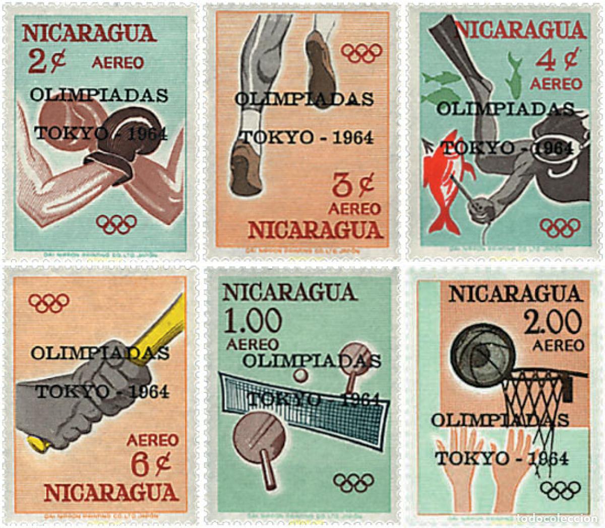 Stamps: 229356 HINGED NICARAGUA 1964 18 JUEGOS OLIMPICOS VERANO TOKIO 1964
