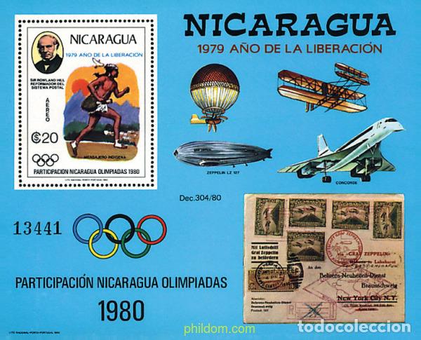 Briefmarken: 660115 MNH NICARAGUA 1980 22 JUEGOS OLIMPICOS VERANO MOSCU 1980 - CENTENARIO DE LA MUERTE DE SIR RO