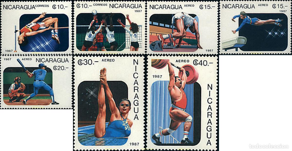 Timbres: 68838 MNH NICARAGUA 1987 JUEGOS PANAMERICANOS EN INDIANAPOLIS