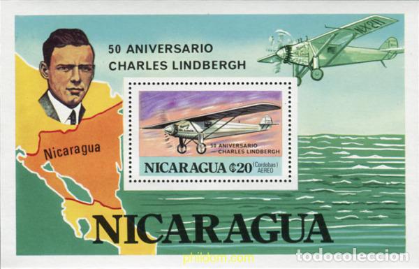 Briefmarken: 80233 MNH NICARAGUA 1977 50 ANIVERSARIO DE LA TRAVESIA DEL ATLANTICO NORTE