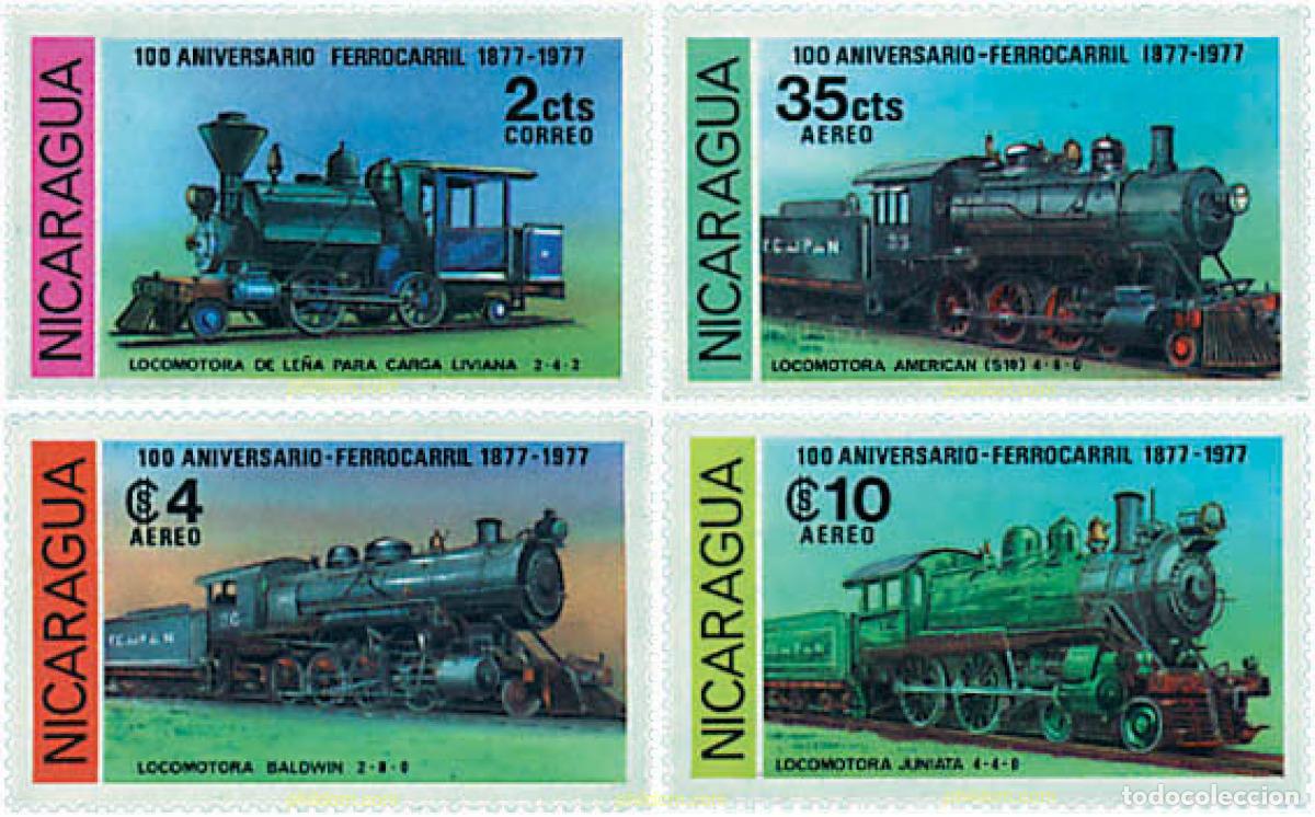 Sellos: 613393 MNH NICARAGUA 1978 CENTENARIO DEL FERROCARRIL
