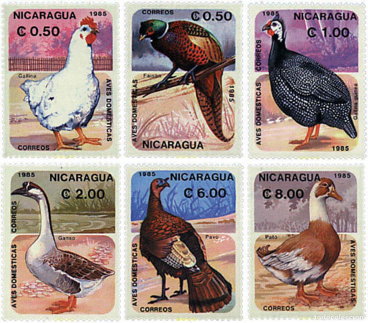 Sellos: 36844 MNH NICARAGUA 1985 AVES DOMESTICAS