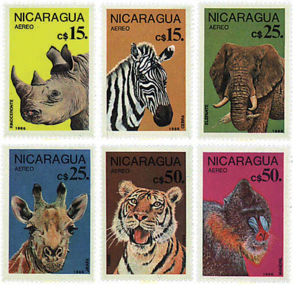 Sellos: 29272 MNH NICARAGUA 1986 MAMIFEROS