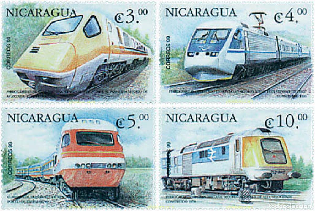 Sellos: 87165 MNH NICARAGUA 2000 TRENES DEL MUNDO