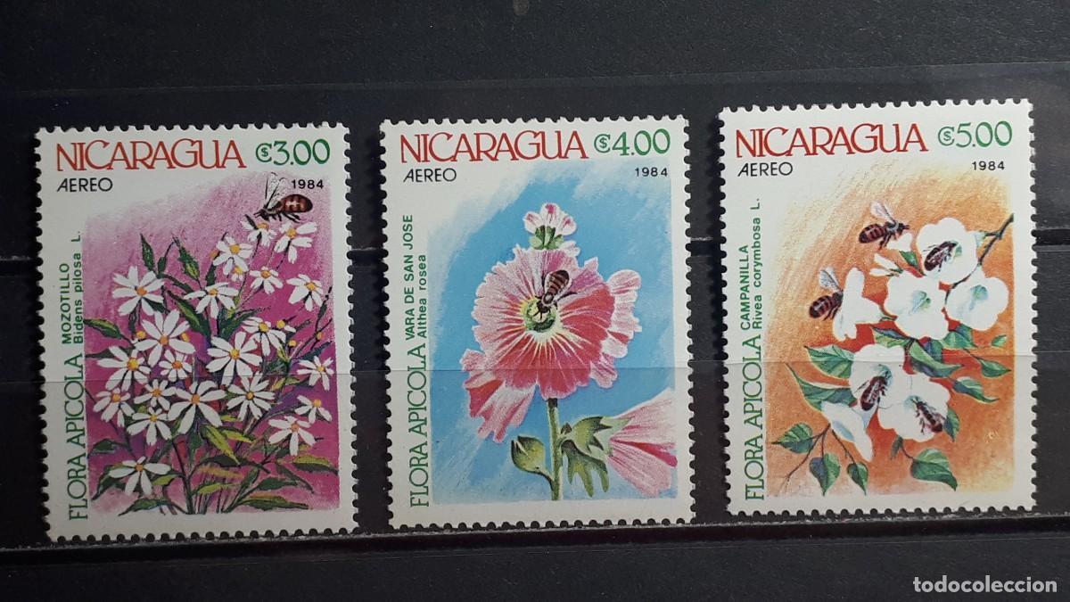 Sellos: NICARAGUA. FLORA. A&Ntilde;O 1984. **. YVERT A&eacute;reo 1056/8