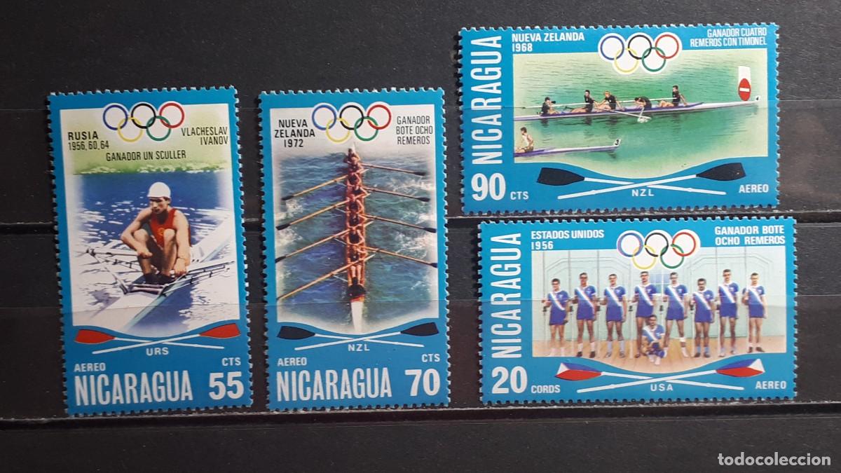 Sellos: NICARAGUA. OLIMPIADAS. A&Ntilde;O 1977. **. YVERT A&eacute;reo 882/5