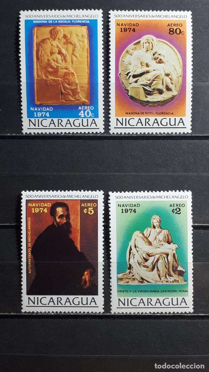 Sellos: NICARAGUA. NAVIDAD. A&Ntilde;O 1974. **. YVERT A&eacute;reo 825/8