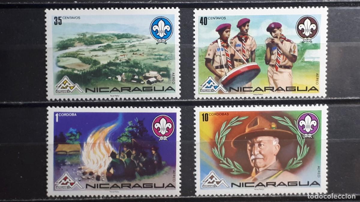 Sellos: NICARAGUA.BOY SCOUTS. A&Ntilde;O 1975. **. YVERT A&eacute;reo 849/52