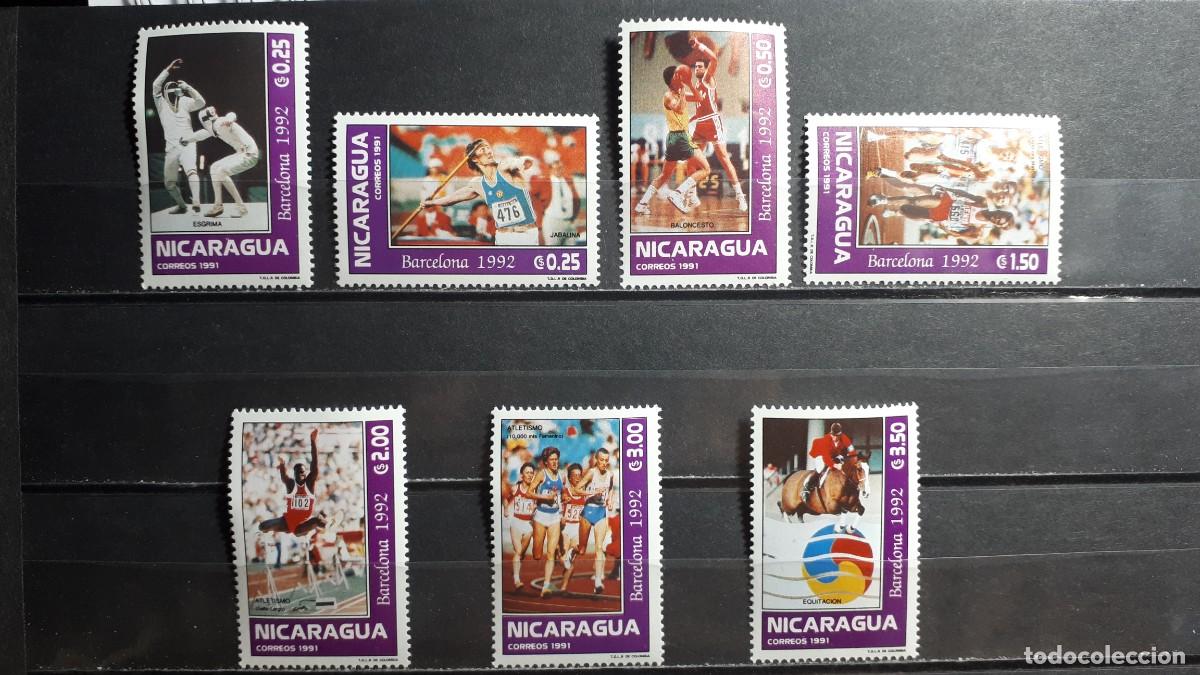 Sellos: NICARAGUA. OLIMPIADAS. A&Ntilde;O 1992. **. YVERT 1687/93