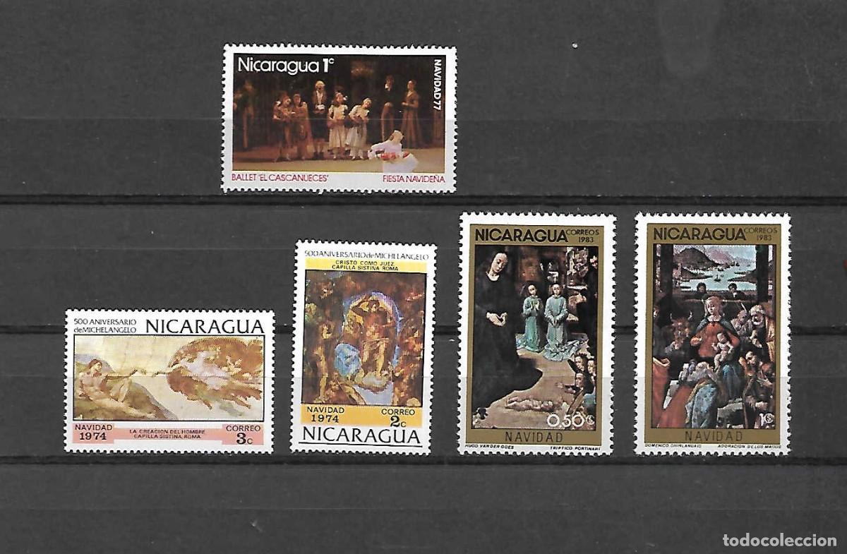 Sellos: lote 5 sellos de NAVIDAD de Nicaragua, sellos a&ntilde;o 1977/87
