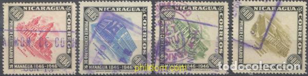 Sellos: 656479 USED NICARAGUA 1947 CENTENARIO DE LA VILLA DE MANAGUA. MONUMENTOS DIVERSOS
