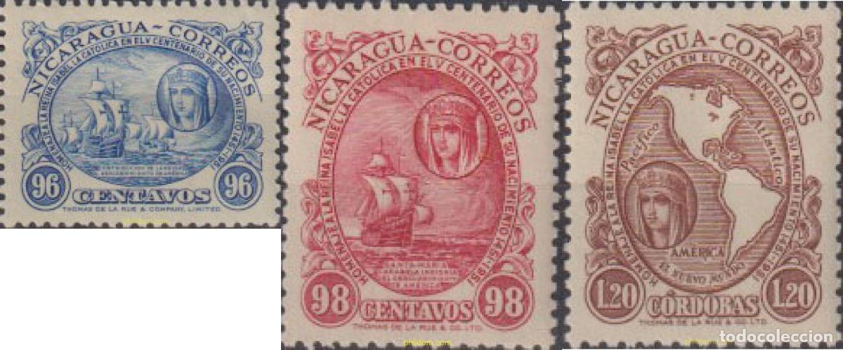 Sellos: 624968 MNH NICARAGUA 1952 HOMENAJE A ISABEL LA CATOTICA EN QUINTO CENTENARIO DE SU NACIMIENTO