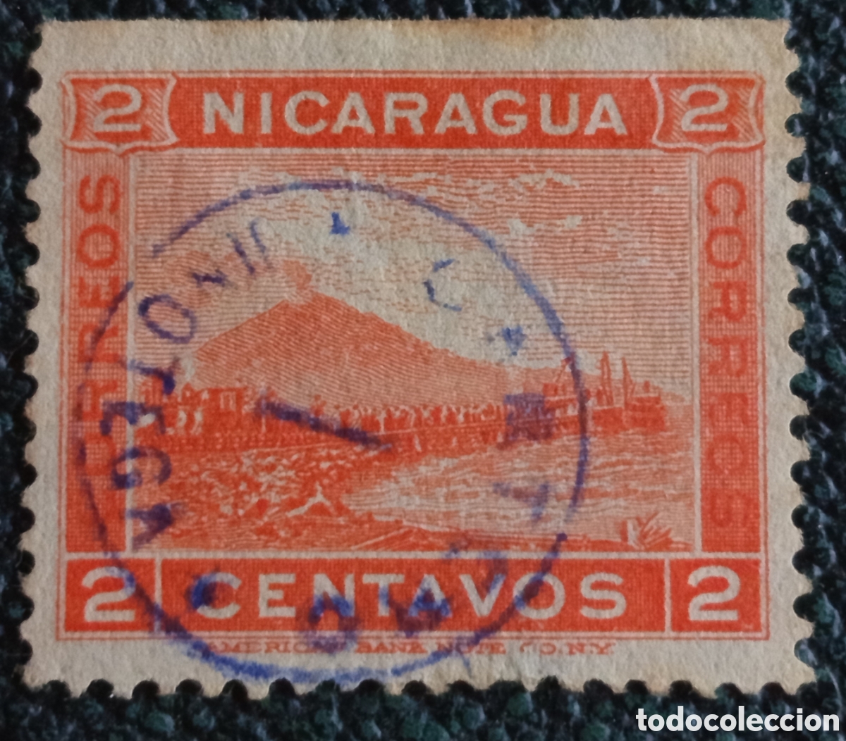 Selos: Sello Nicaragua 1900 Volc&aacute;n Momotombo 2c Usado (Catalogaci&oacute;n Scott #122)
