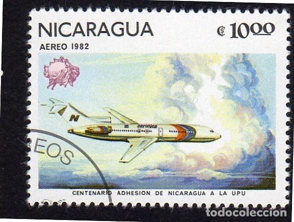 Sellos: Nicaragua. Boing 727.1982. YT-PA895. Usado