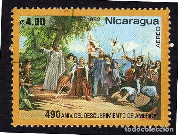 Sellos: Nicaragua, IV Anv. Descubrimiento de Am&eacute;rica. 1982. YT-PA1002. Usado