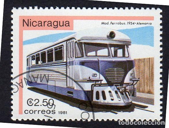 Sellos: Nicaragua. Ferrob&uacute;s. 1981. YT-1174. Usado