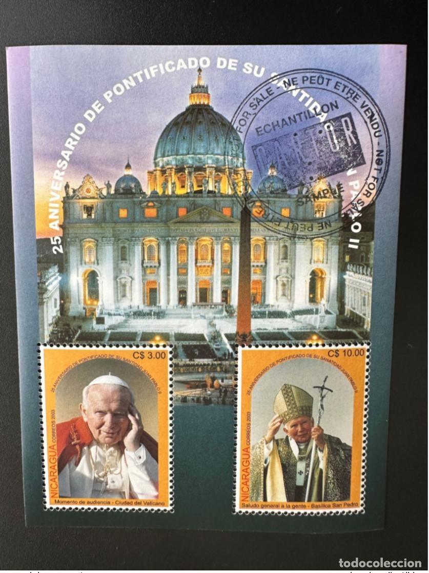 Sellos: Nicaragua 2003 Mi. Bl. 321 CARTOR Sample Papa Juan Pablo II Papst