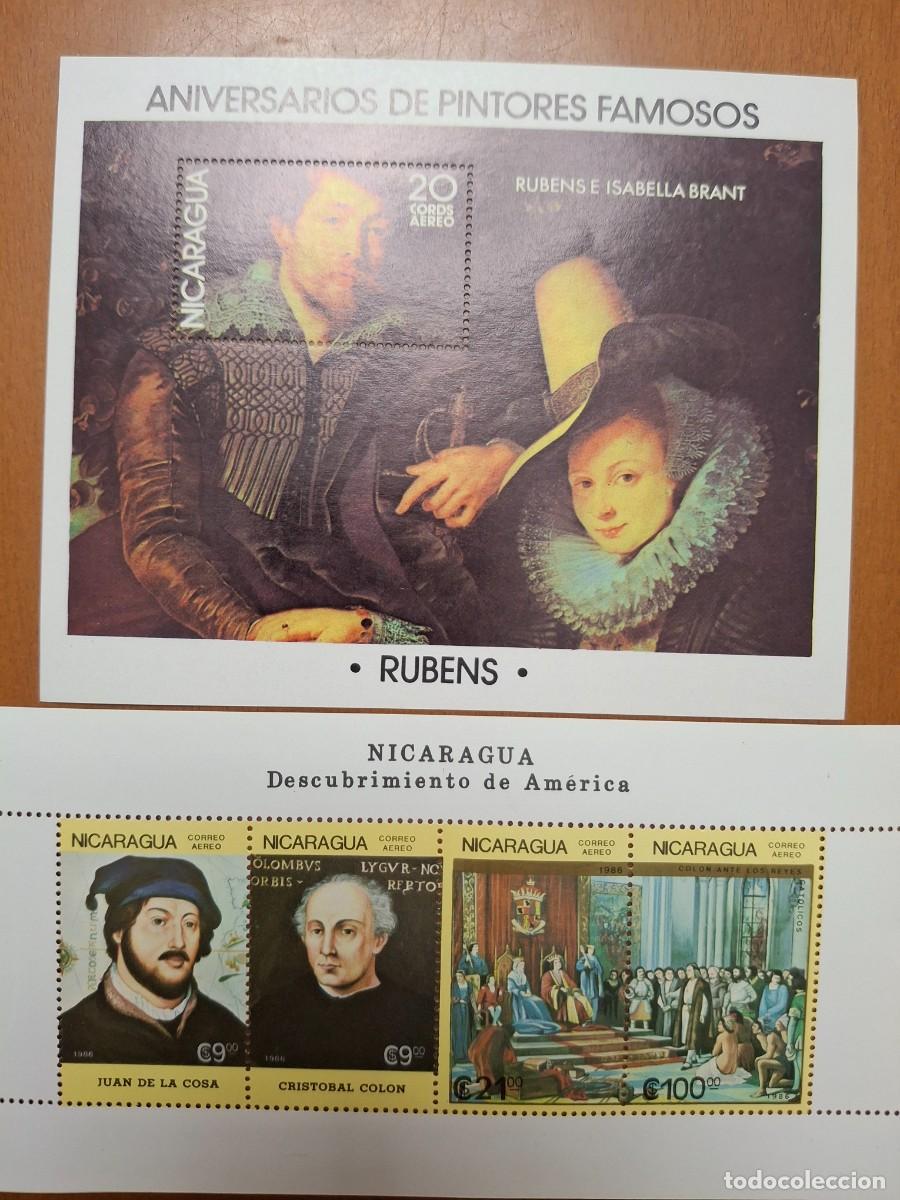 Timbres: HB603 HOJITAS BLOQUE de NICARAGUA en NUEVO ideal para tematicas (leer descripcion)