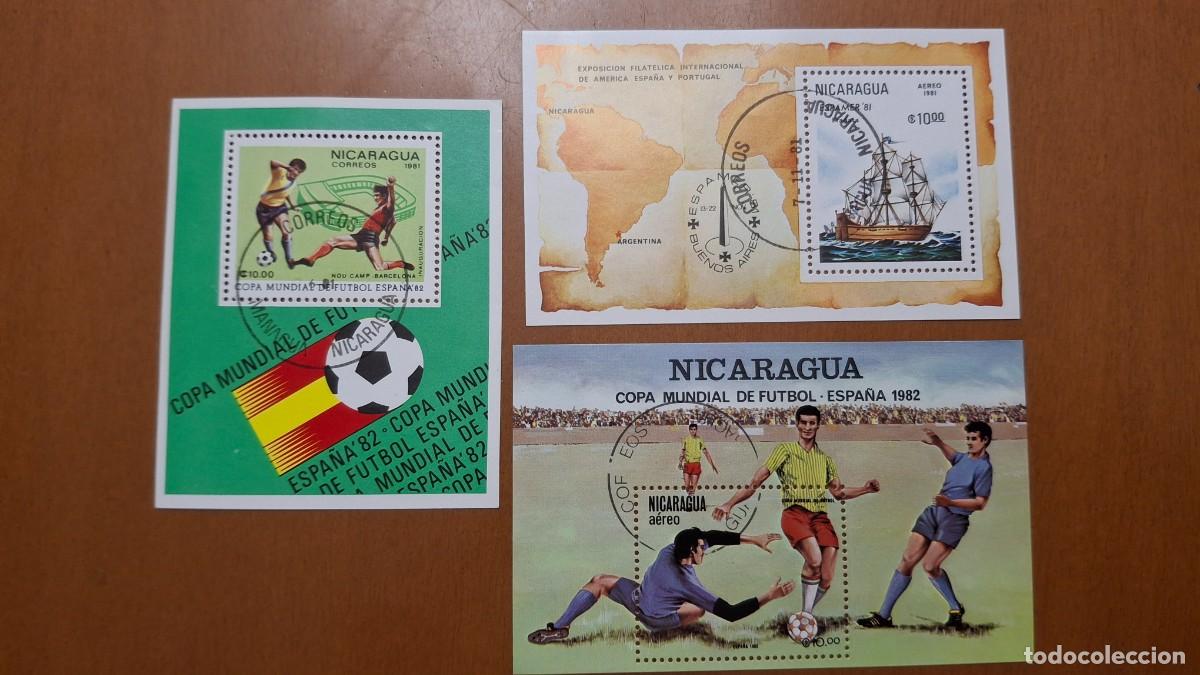 Selos: HB609 HOJITAS BLOQUE de NICARAGUA en usado ideal para tematicas (leer descripcion)