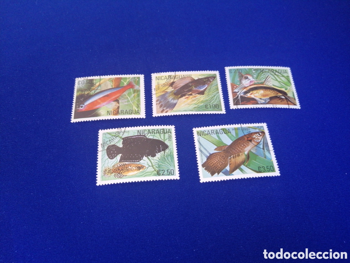 Francobolli: NICARAGUA LOTE PECES SELLOS USADOS MATASELLADOS