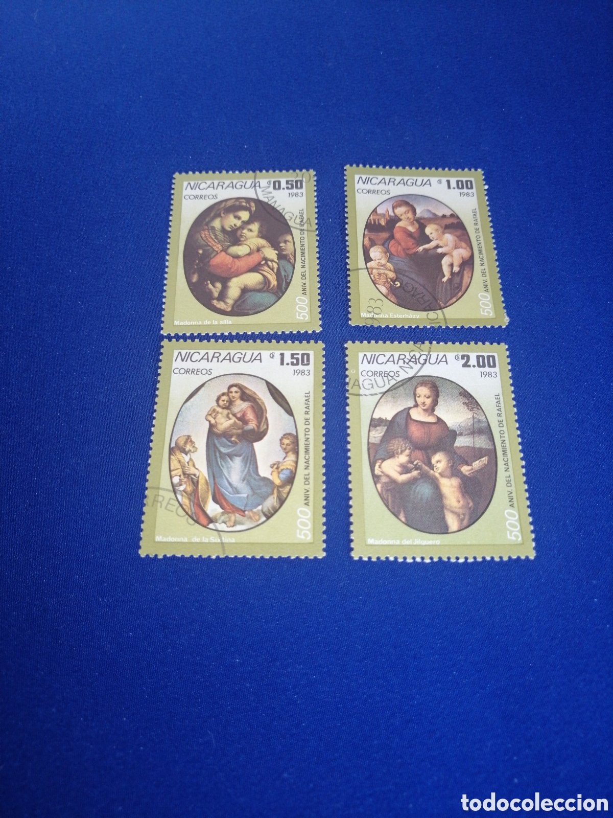 Stamps: NICARAGUA LOTE RELIGI&Oacute;N SELLOS USADOS MATASELLADOS