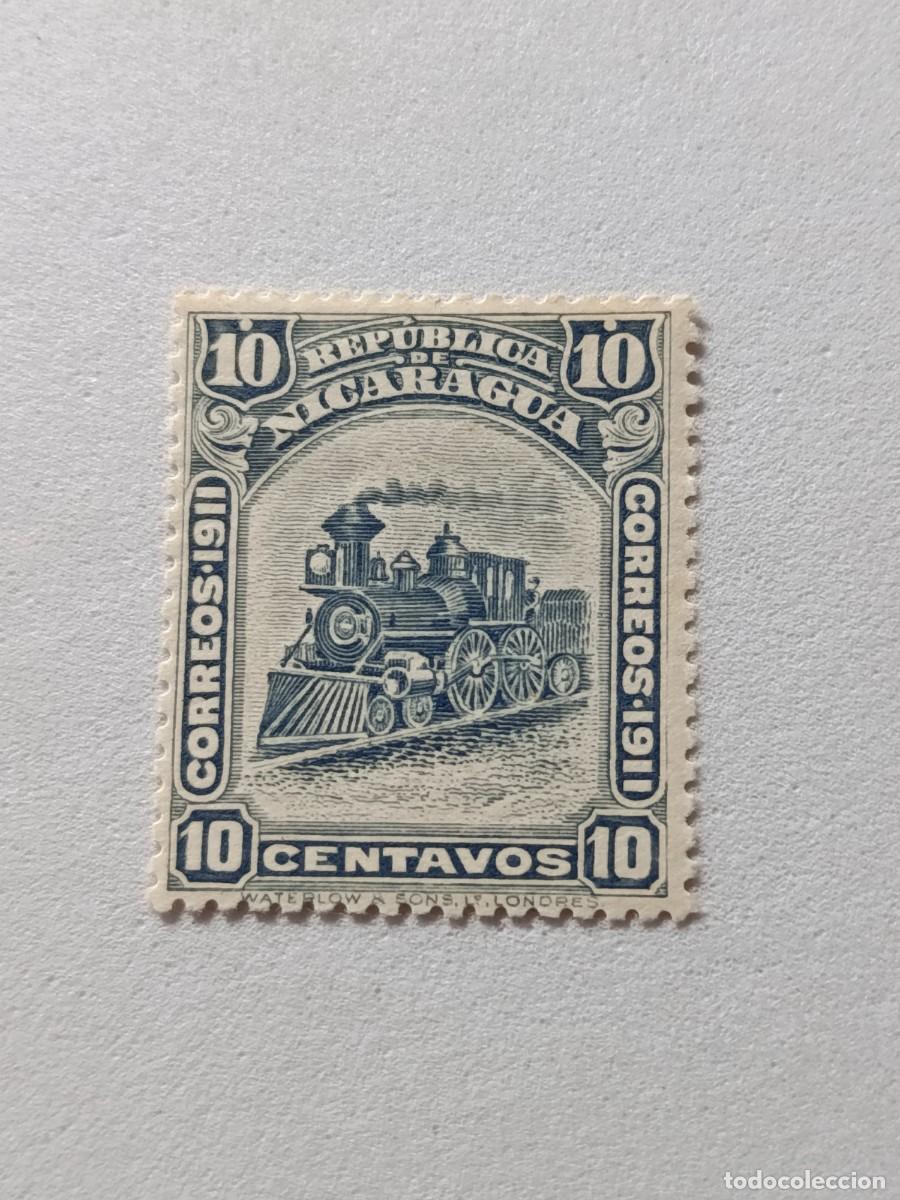Sellos: Sellos Nicaragua 1912 Locomotora.