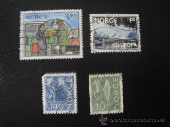 Sellos: 4 sellos de Noruega. - Foto 1
