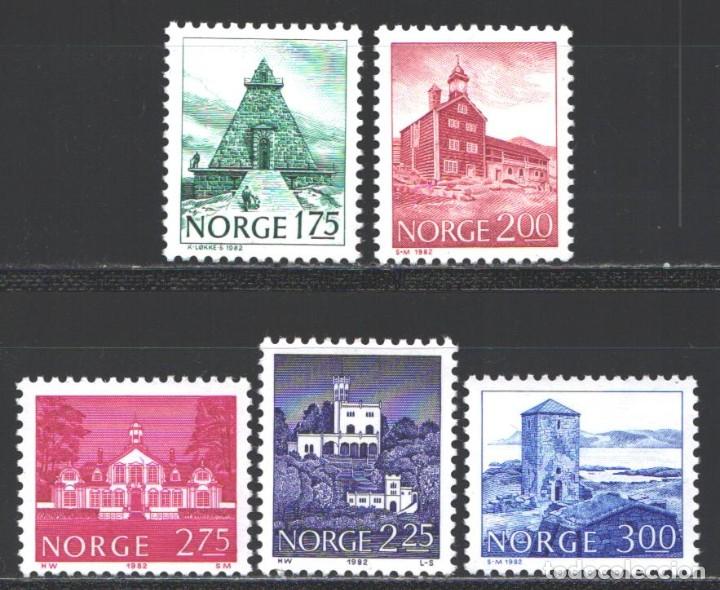 Sellos: NORUEGA, 1982 YVERT N&ordm; 811 / 815 /**/, Edificios - Foto 1