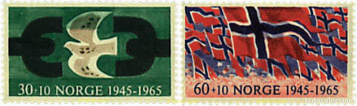 Sellos: 33602 MNH NORUEGA 1965 20 ANIVERSARIO DE LA LIBERACION