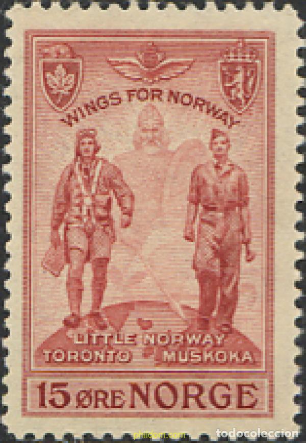 Sellos: 101908 MNH NORUEGA 1946 EN HONOR A LOS PILOTOS NORUEGOS