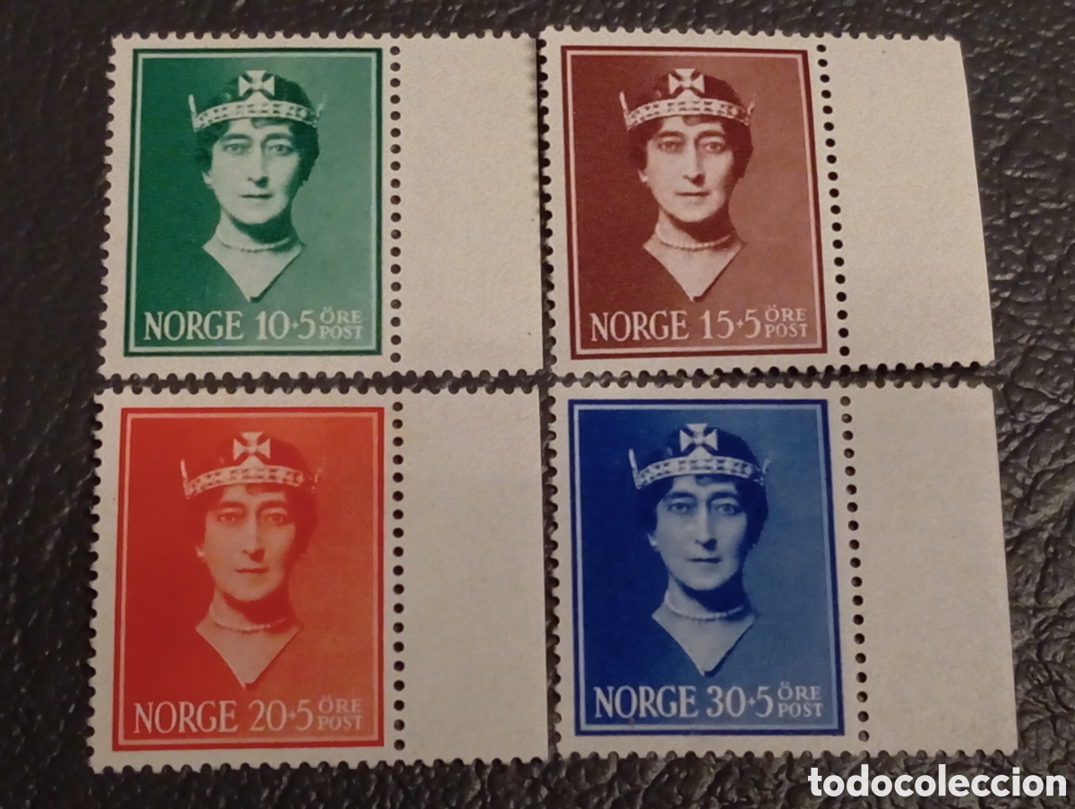 Sellos: Noruega 1939 - Serie Completa Reina Maud - Scott B11-B14 MNH
