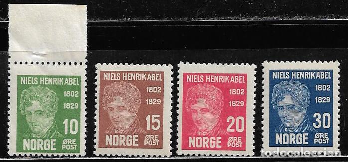 Sellos: NORUEGA 1929, Ivert 141/44 - NIELS HENRIK ABEL - PERFECTOS. MNH.