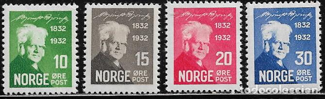 Sellos: NORUEGA 1932, Ivert 155/58 - BJOERNSON. MNH.