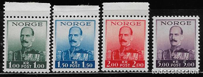 Sellos: NORUEGA 1937/38, Ivert 183/86 - HAAKON VII. MNH.