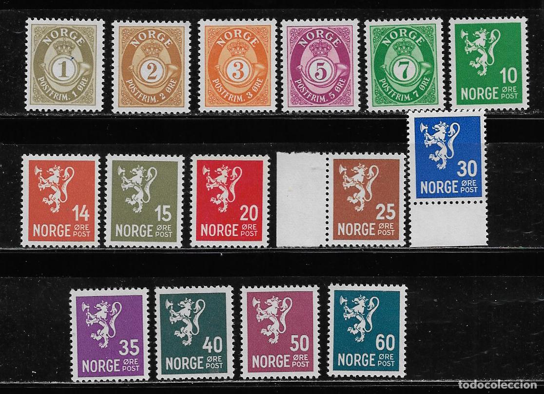 Sellos: NORUEGA 1937, SERIE COMPLETA 15 VALORES Mi. 176/190 . LUJO. MNH