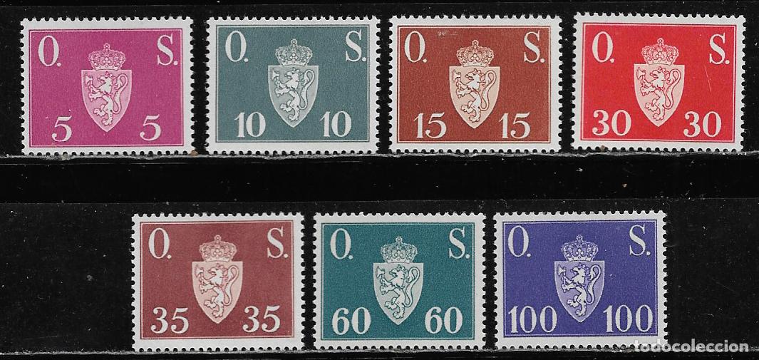 Sellos: NORUEGA 1951/52, SERIE SERVICIO OFICIAL T-68/74. MNH.