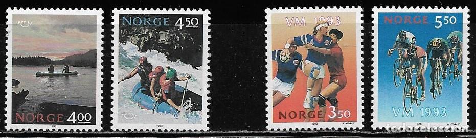 Sellos: NORUEGA 1993, Ivert 1080/81 Y 1086/87 - DEPORTES. MNH.