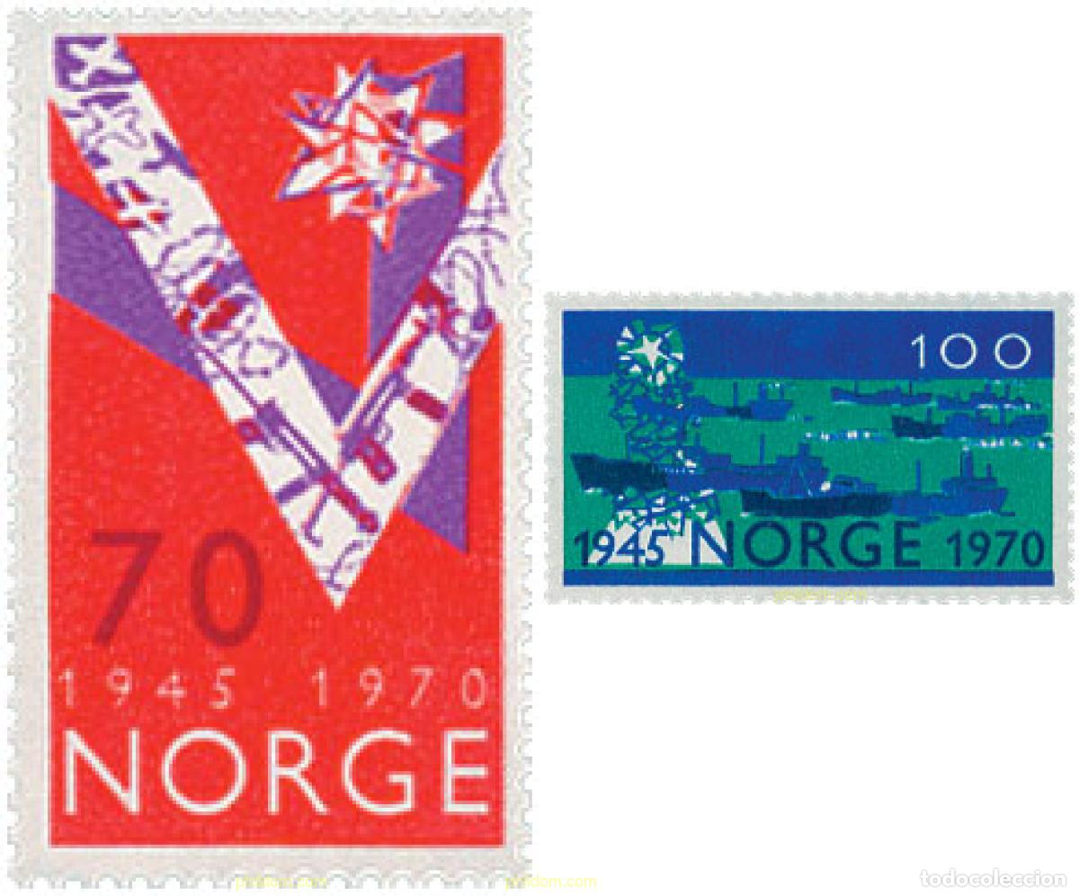Sellos: 102091 MNH NORUEGA 1970 25 ANIVERSARIO DE LA LIBERACION