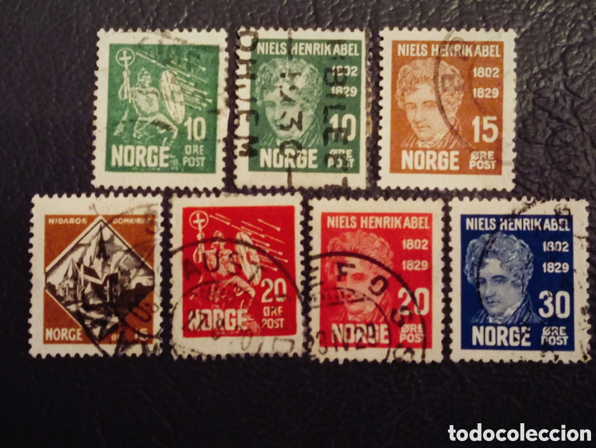 Sellos: Lote 7 Sellos Noruega 1929/1930 Abel (NK 172-175) y San Olav (NK 176-178) Usados