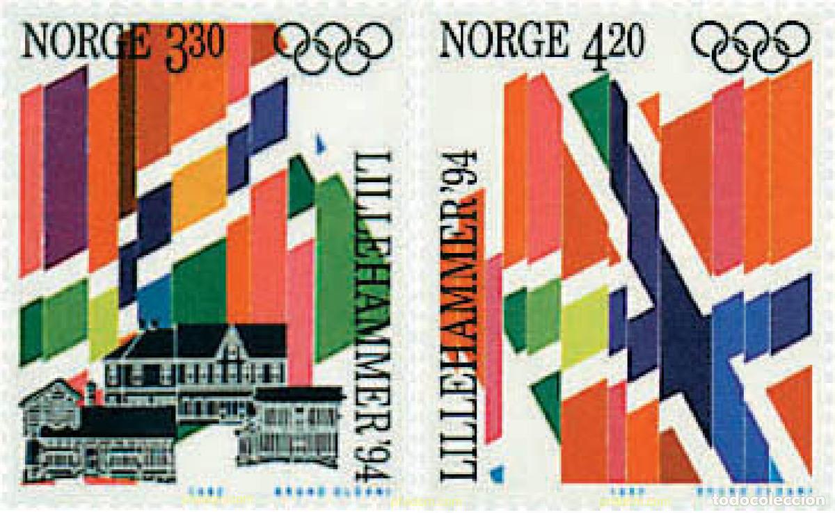 Sellos: 71489 MNH NORUEGA 1992 17 JUEGOS OLIMPICOS INVIERNO LILLEHAMMER 1994