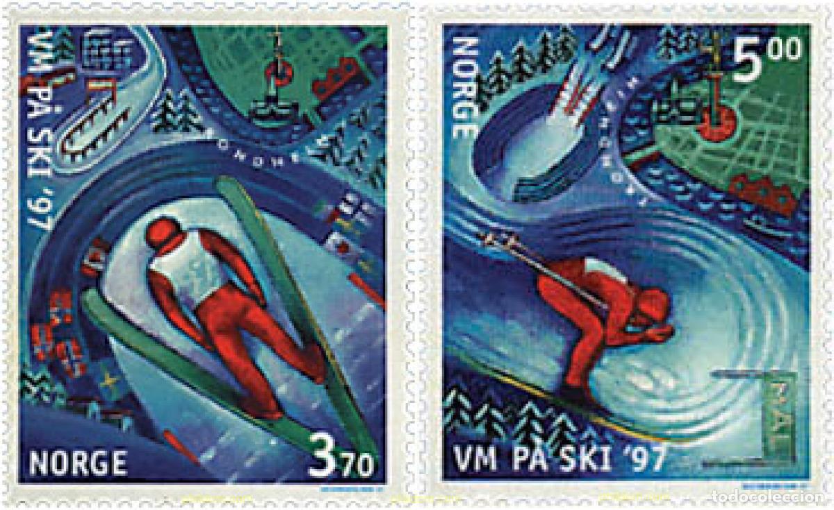 Sellos: 68469 MNH NORUEGA 1997 CAMPEONATOS DEL MUNDO DE ESQUI NORDICO EN TRONDHEIM
