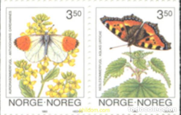 Sellos: 348443 MNH NORUEGA 1993 MARIPOSAS