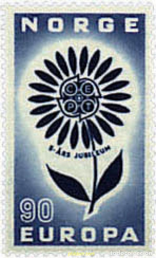 Sellos: 97464 MNH NORUEGA 1964 EUROPA CEPT. MARGARITA CON 22 PETALOS