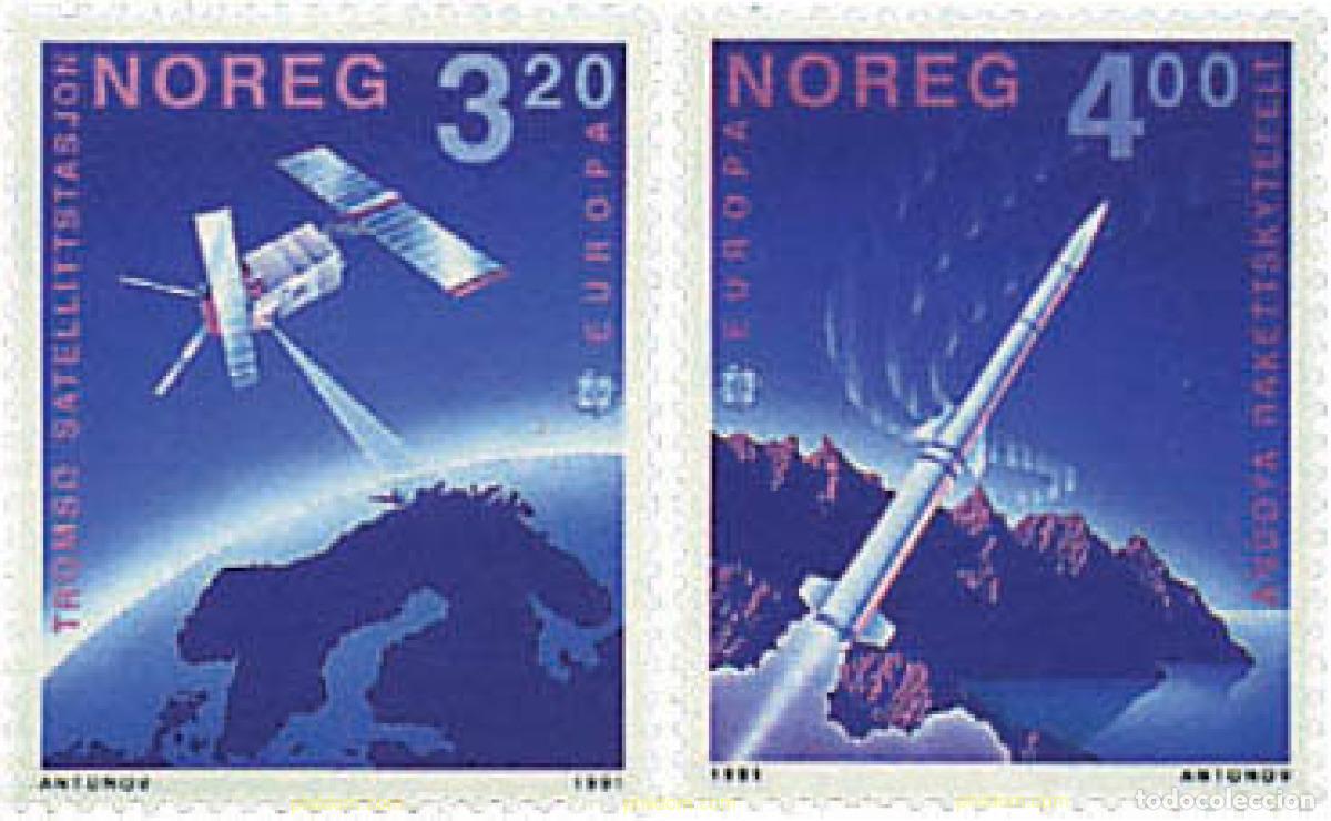 Sellos: 68422 MNH NORUEGA 1991 EUROPA CEPT. TELECOMUNICACIONES