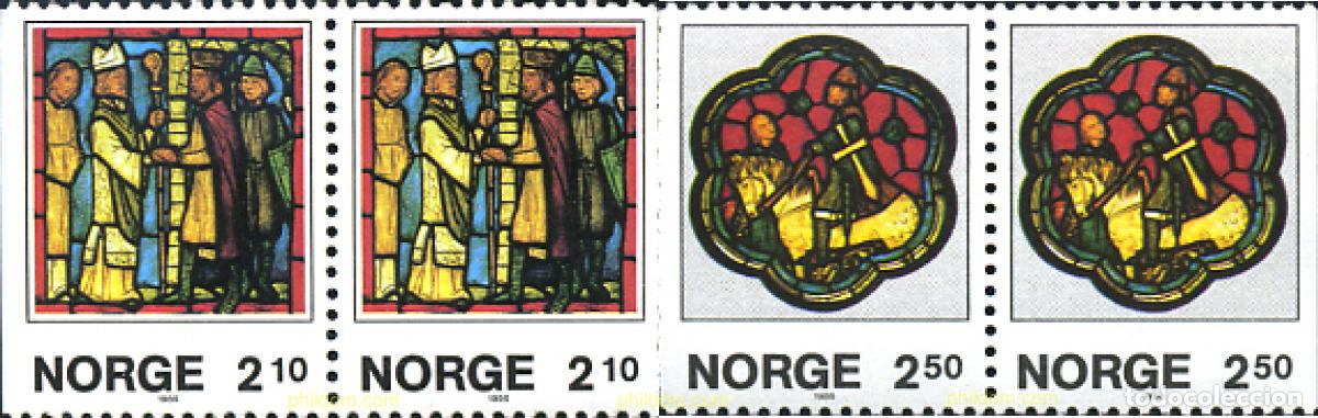 Sellos: 228785 MNH NORUEGA 1986 NAVIDAD. ROSETON DE LA CATEDRAL DE NIDAROS.